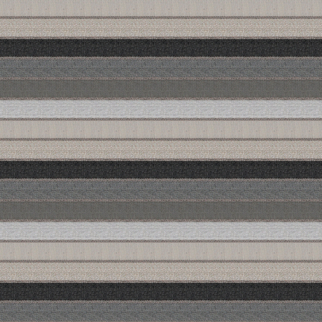 Sunbrella Lucy Stripe Acrylic Fabric - Asphalt Gray, Taupe, Pebble, Charcoal Horizontal Stripe, 54" Width (1 Yard)