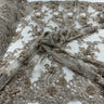 Beaded Floral Lace Fabric 3D Embroidered Net Mesh 52" Wide