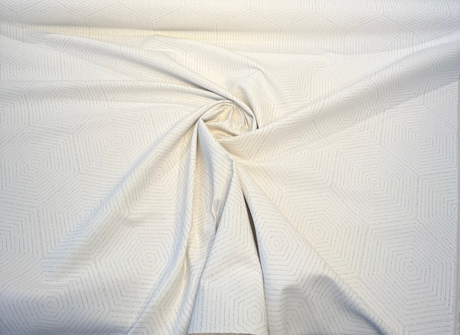 Sunbrella Enrich Acrylic Fabric - Cloud White, Geometric Jacquard, 54" Width (1 Yard)