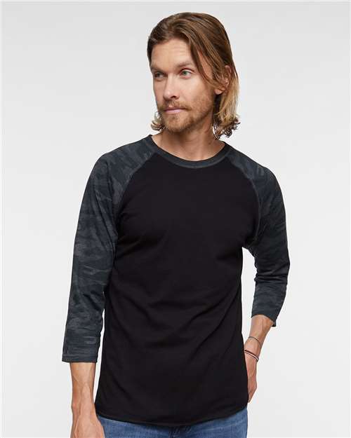Men's Baseball Fine Jersey Three Quarter Sleeve Tee