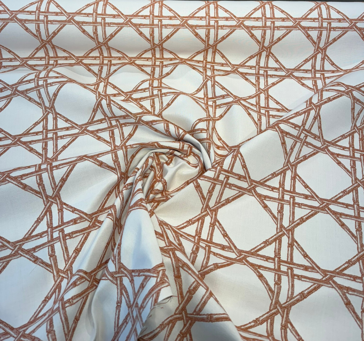 Sunbrella Reign Canyon Rust Solution-Dyed Acrylic Fabric - Rust Geometric Pattern, 54" Width (1 Yard)
