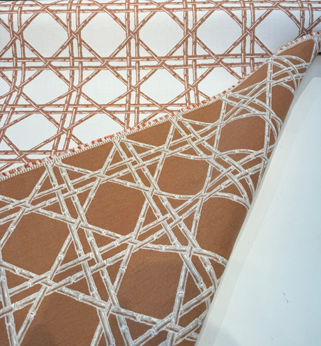 Sunbrella Reign Canyon Rust Solution-Dyed Acrylic Fabric - Rust Geometric Pattern, 54" Width (1 Yard)