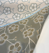 Sunbrella Lucia Mist Acrylic Fabric - Floral, Blue Beige, 54" Width (1 Yard)
