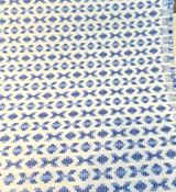 Sunbrella Clockwork Sky Blue Acrylic Fabric - Sky Blue, Off White Geometric, 54" Width (1 Yard)