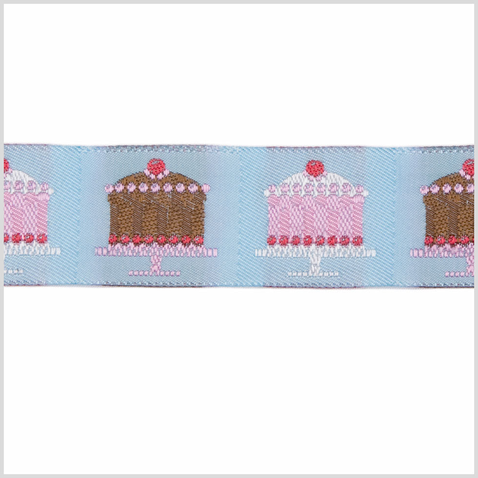 1" Baby Blue French Jacquard Ribbon