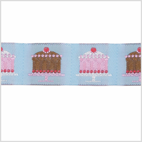 1" Baby Blue French Jacquard Ribbon