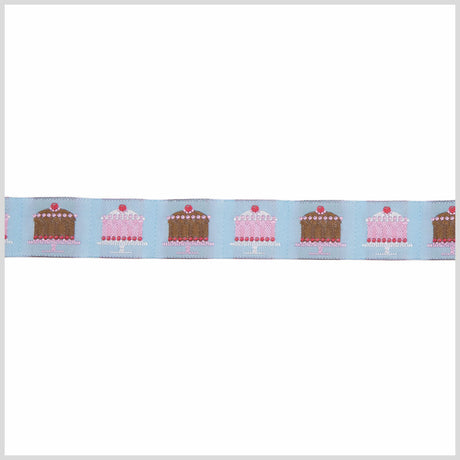 1" Baby Blue French Jacquard Ribbon