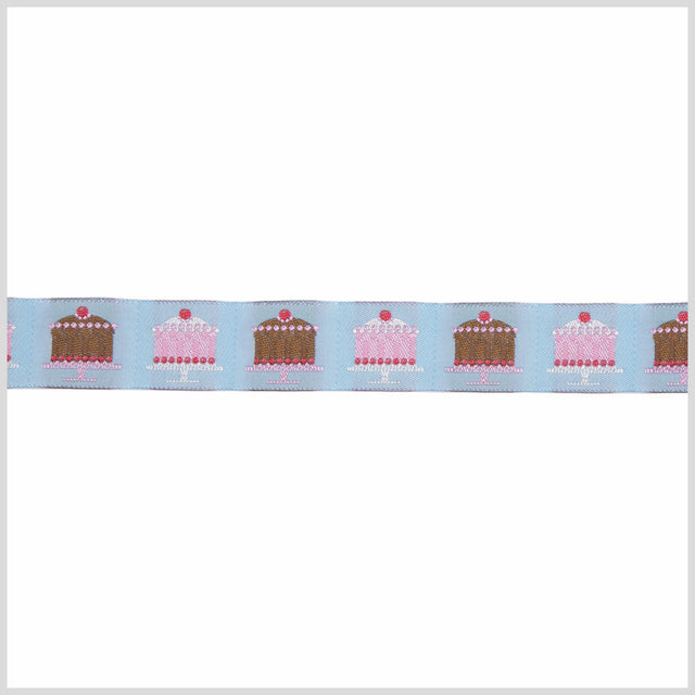 1" Baby Blue French Jacquard Ribbon