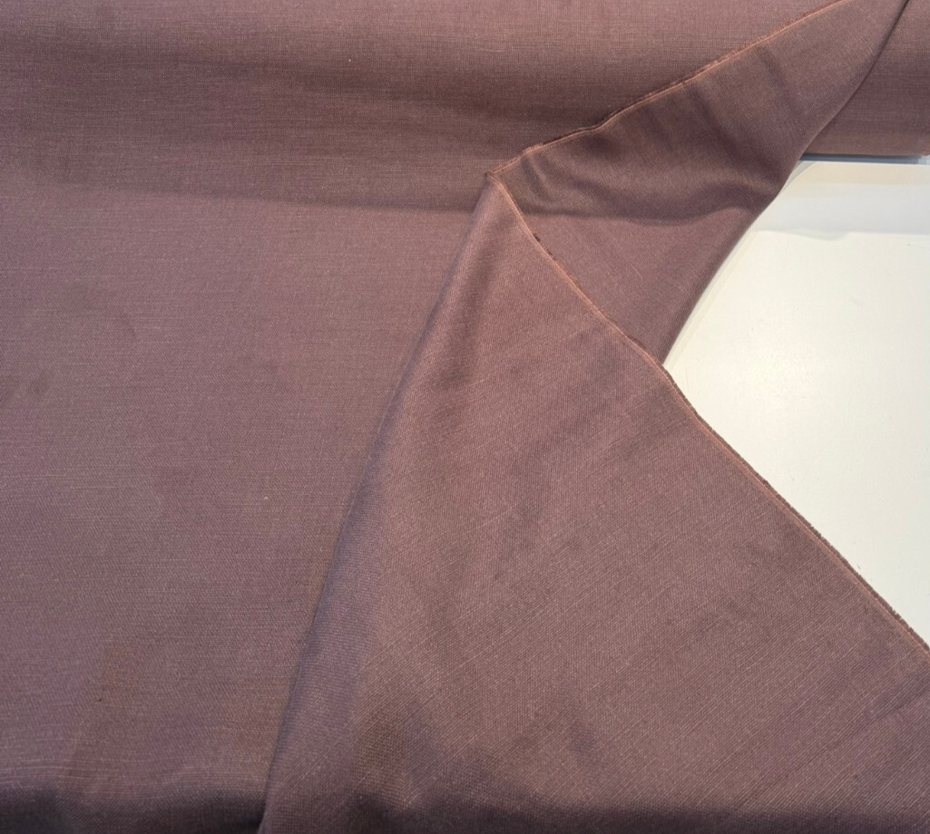 Libeco Belgian Tailored Linen Sanfor Airo Aubergine Purple Linen Fabric - Aubergine Purple, 54-56" Width (1 Yard)