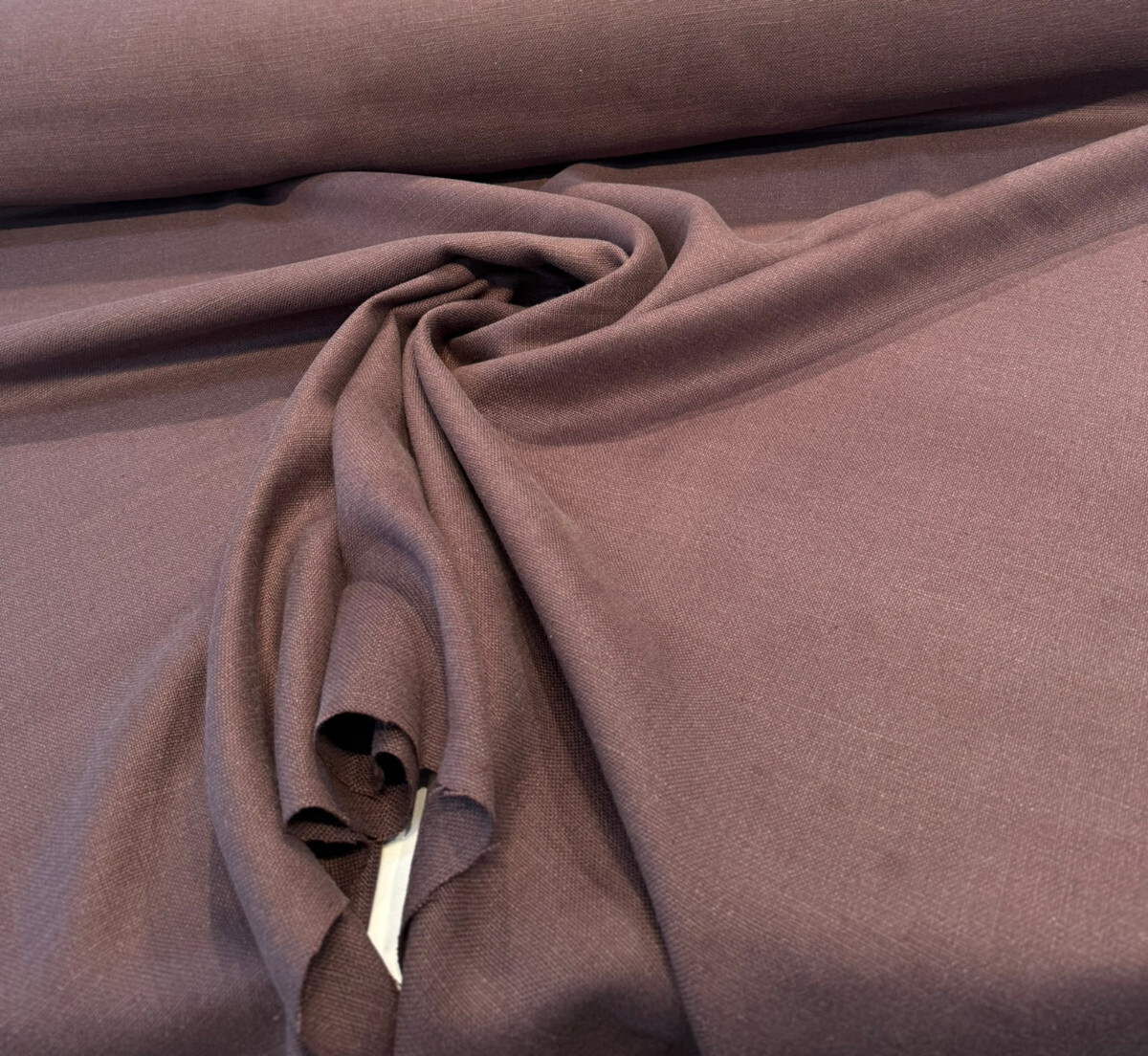 Libeco Belgian Tailored Linen Sanfor Airo Aubergine Purple Linen Fabric - Aubergine Purple, 54-56" Width (1 Yard)