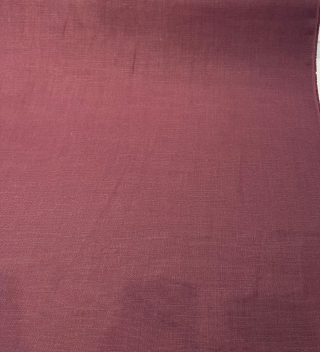 Libeco Belgian Tailored Linen Sanfor Airo Merlot Fabric - Merlot, 54-56" Width (1 Yard)