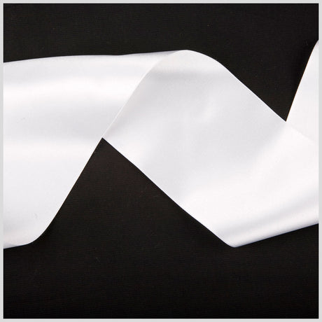 3.75" White Double Face French Satin Ribbon