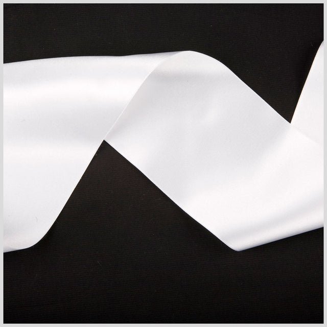 3.75" White Double Face French Satin Ribbon