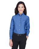 Camisa Oxford clásica resistente a arrugas de manga larga para mujer