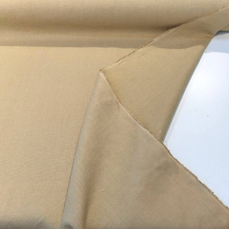 Libeco Belgian Tailored Linen Sanfor Airo Wheat Sand Fabric - Wheat Sand, 54-56" Width (1 Yard)