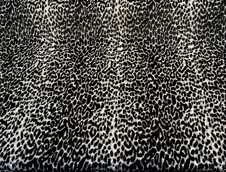 Velvet Kuna Onyx Velvet Fabric - Black Leopard Print, 54" Width (1 Yard)