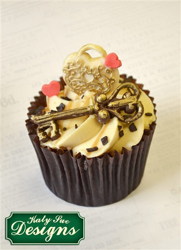 Molde de silicona para chocolate con llaves decorativas y cerradura