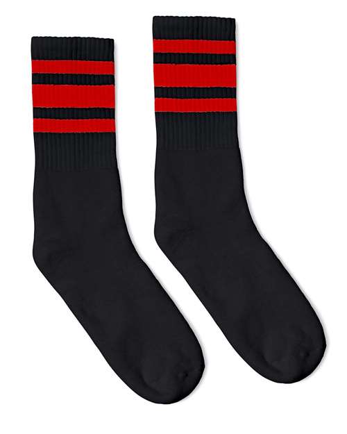 USA-Made Striped Crew Socks