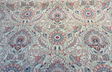 Waverly Castleford Parchment Cotton Fabric - Damask Floral Medallion, Parchment Beige/Dusty Rose/Navy/Taupe, 55" Width (1 Yard)