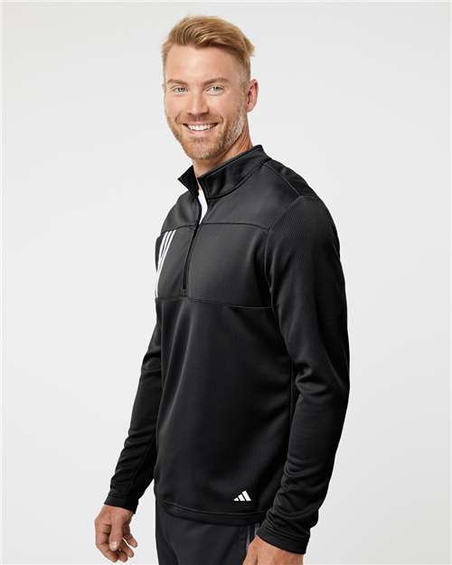 3-Stripes Double Knit Quarter-Zip Pullover