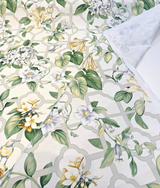 Waverly Treillage Floral Cotton Duck Fabric - Green Garden Floral Lattice, 54" Width (1 Yard)