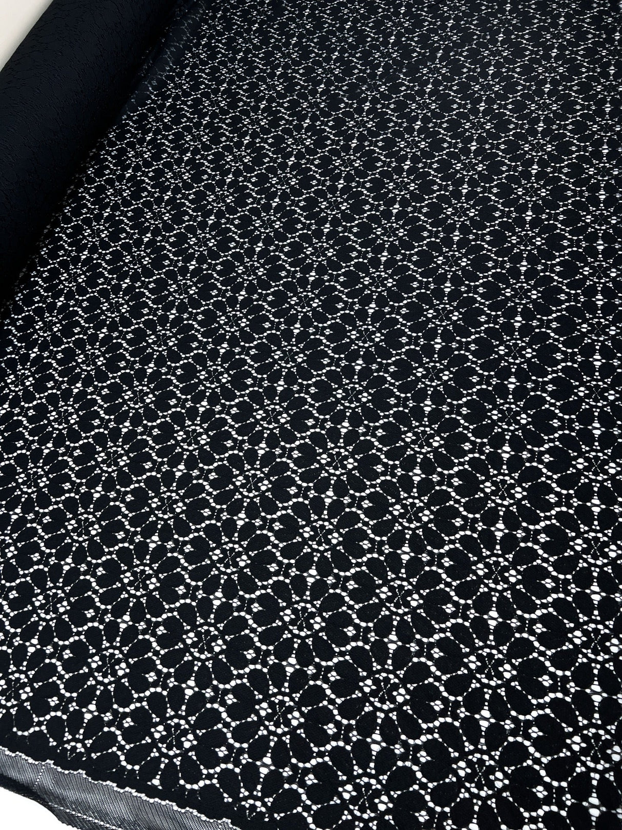 Black Cotton Guipure Lace