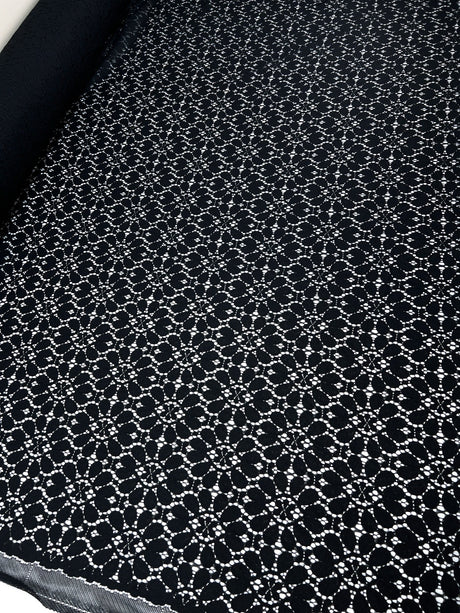 Black Cotton Guipure Lace