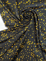 Polyester Printed Black Yellow Fabric