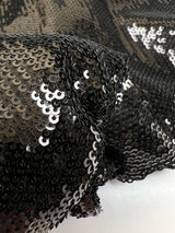 Black Knitted Fabric With Sequins