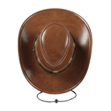 Faux Leather Cowboy Costume Hat