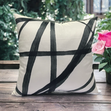 VIVA011 Polyester Velvet Pillow Fabric - White Abstract Pattern, 20" X 20" (1 Piece)
