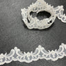 Beaded Corded Lace Trim on Polyester Organza