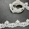 Beaded Corded Lace Trimming on Polyester Organza