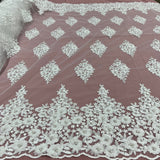 Beaded 3D Floral Lace Fabric 52" Wide