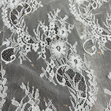 Embroidered Lace Fabric with Eyelash Scallop