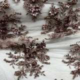 Beaded 3D Floral Lace Fabric