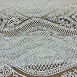 Beaded Corded Bridal Lace Dark Ivory