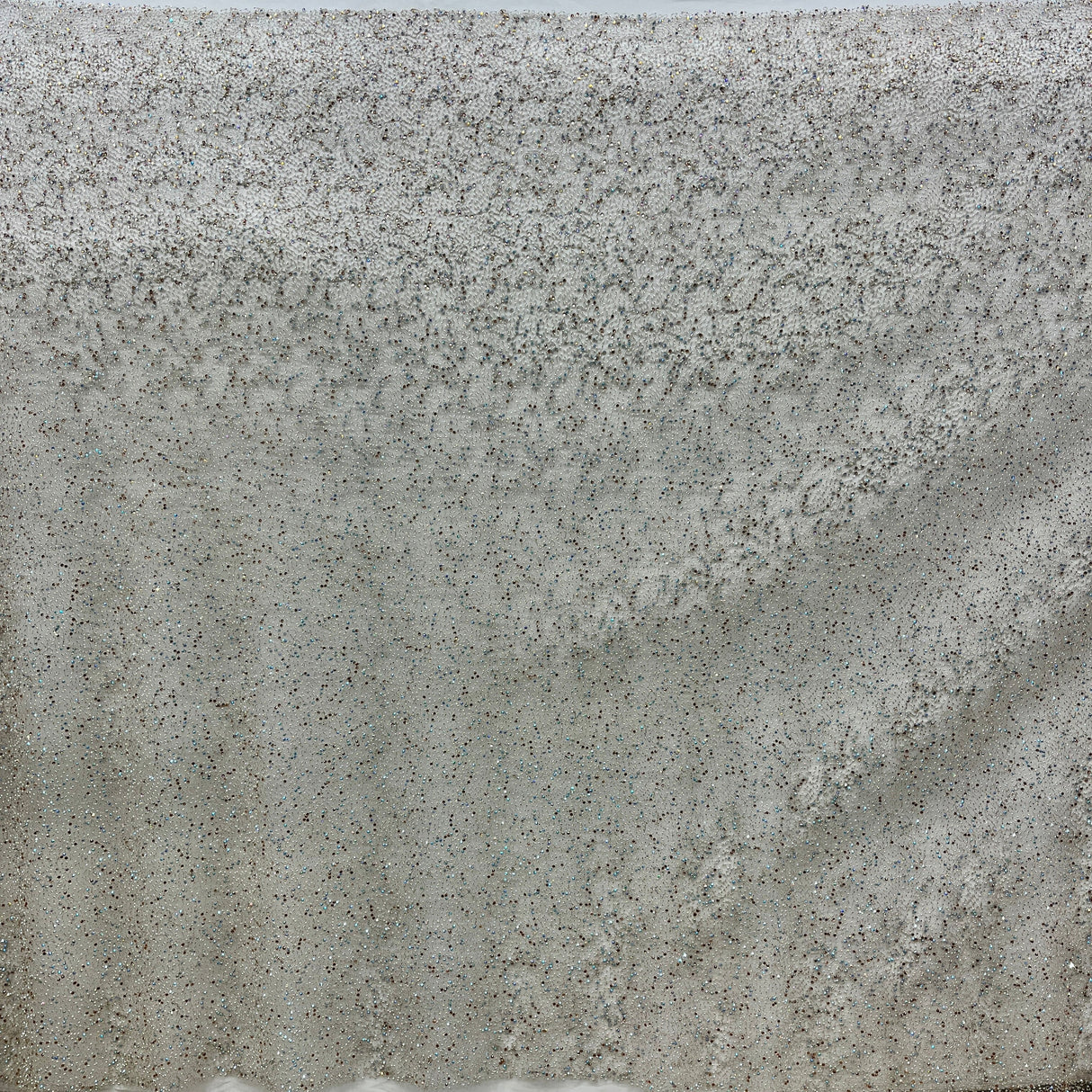 Beaded Lace Fabric Embroidered On 100 Percent Polyester Net Mesh - Black, 60" Wide (1 Yard)