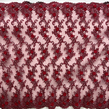 3D Floral Lace Embroidered Mesh