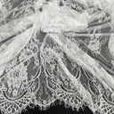 Embroidered Chantilly Lace Fabric with Eyelash Scallop