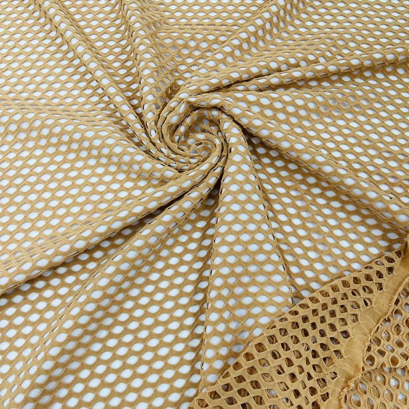 Big Hole Fishnet Mesh Polyester Nylon Spandex Fabric - Big Hole, 4-Way Stretch, 60" Width, 170 GSM, 1.04 Mm (1 Yard)