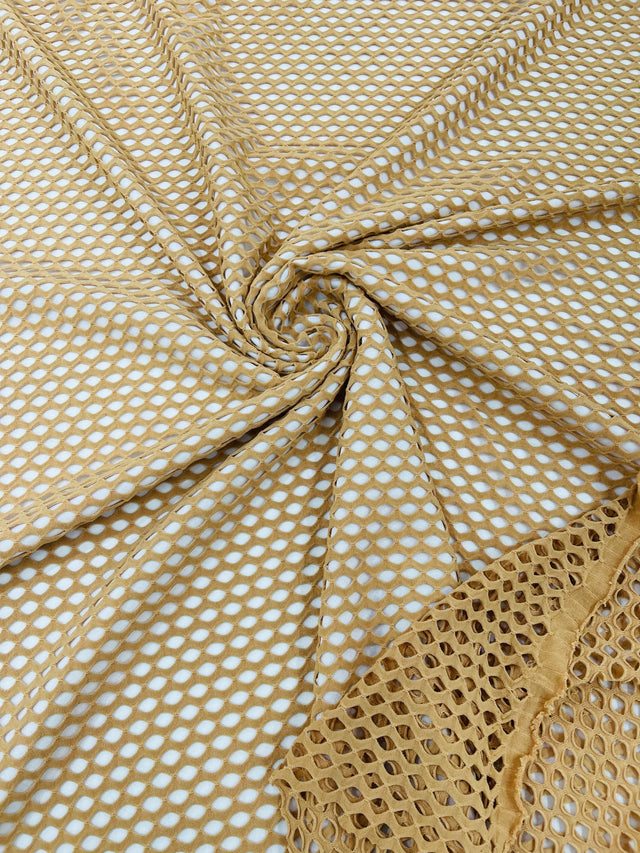 Big Hole Fishnet Mesh Polyester Nylon Spandex Fabric - Big Hole, 4-Way Stretch, 60" Width, 170 GSM, 1.04 Mm (1 Yard)
