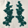 Beaded Corded Floral Lace Applique 100% Polyester Net Mesh