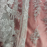 Embroidered Bridal Lace Net Mesh
