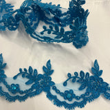Beaded Corded Lace Trim 3" Wide