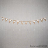 8Pcs Burlap Pennant Banner Hearts Small (Natural)