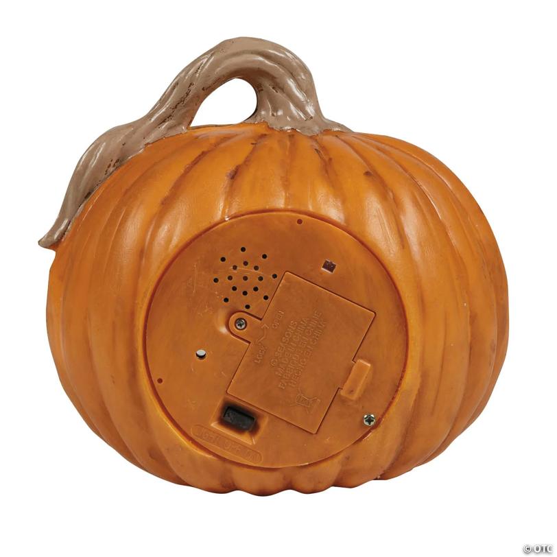 8 1/4" Light-Up Creepy Plastic Pumpkin with Sound Halloween Tabletop Decoration