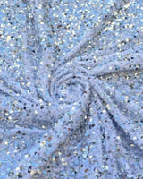 Stretch Sequin on Velvet Silver White