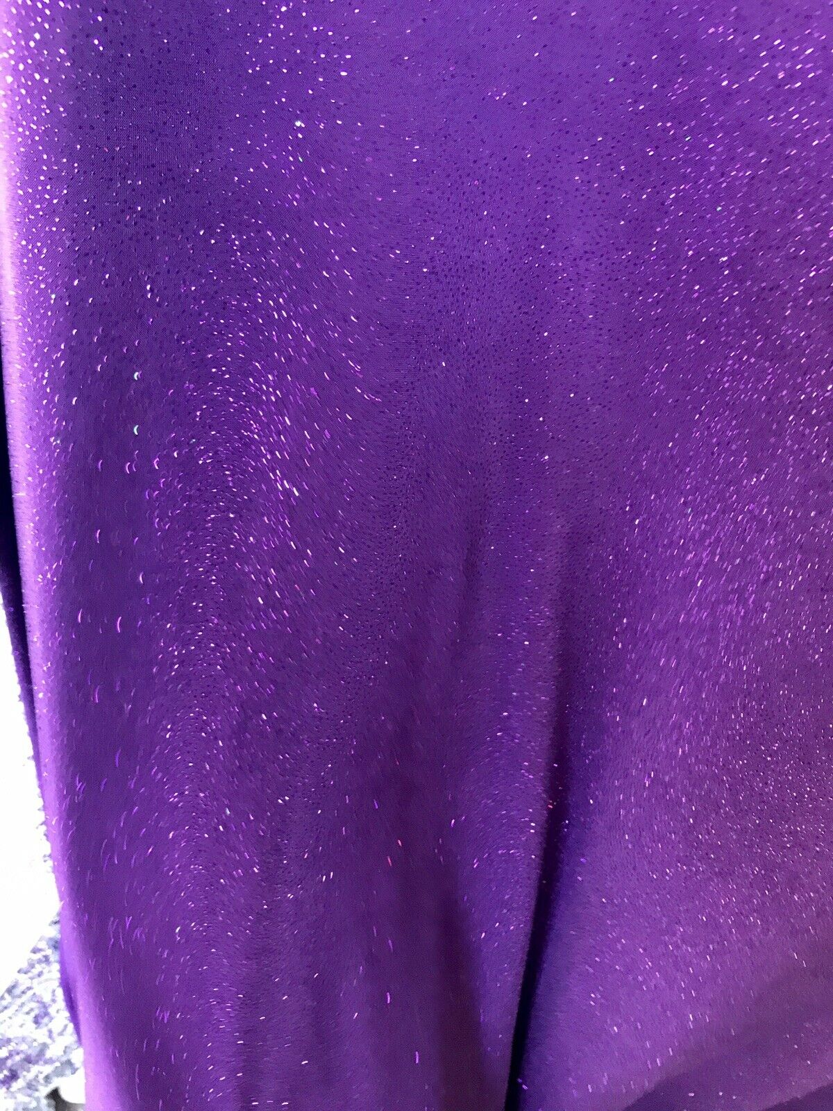 Selena Purple Stretch Velvet Fabric - Dark Purple, Iridescent Glitter, 59" Width (1 Yard)