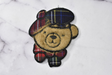 Embroidered Bear Patch Faux Fur Brown